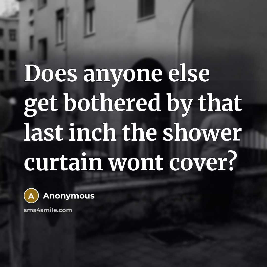 “Does anyone else get bothered by that last inch the shower curtain wont cover?” quote by Anonymous