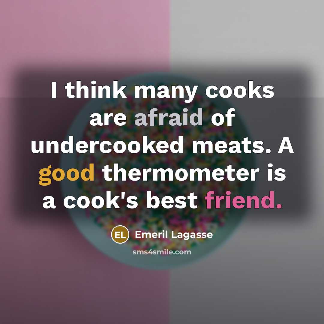 “I think many cooks are afraid of undercooked meats. A good thermometer is a cook's best friend.” quote by Emeril Lagasse