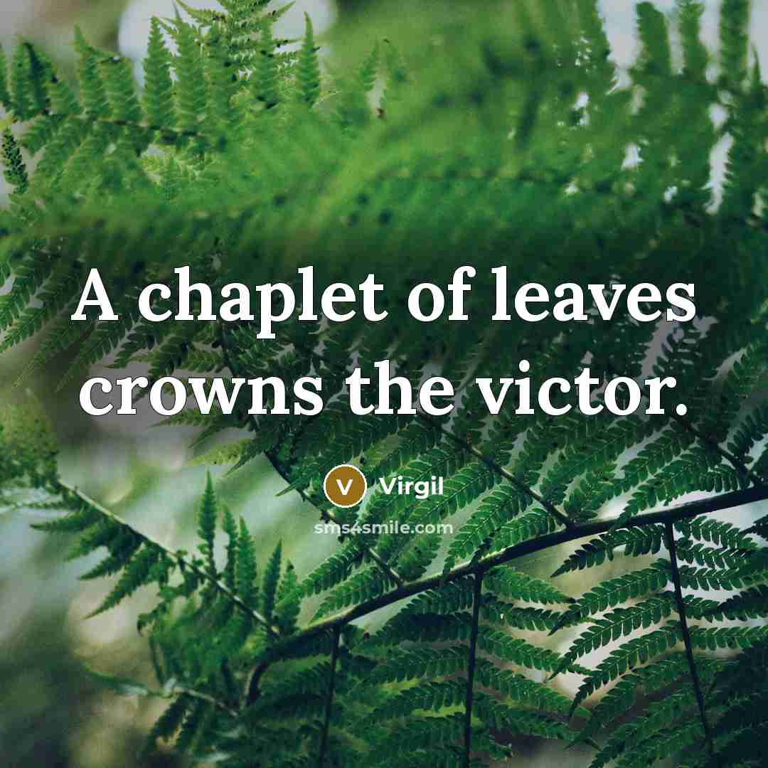 “A chaplet of leaves crowns the victor.” quote by Virgil