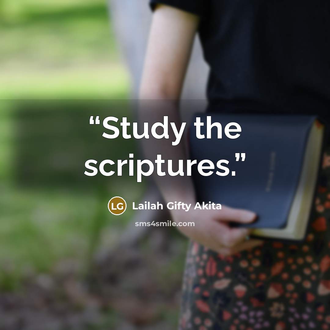 “Study the scriptures.” quote by Lailah Gifty Akita