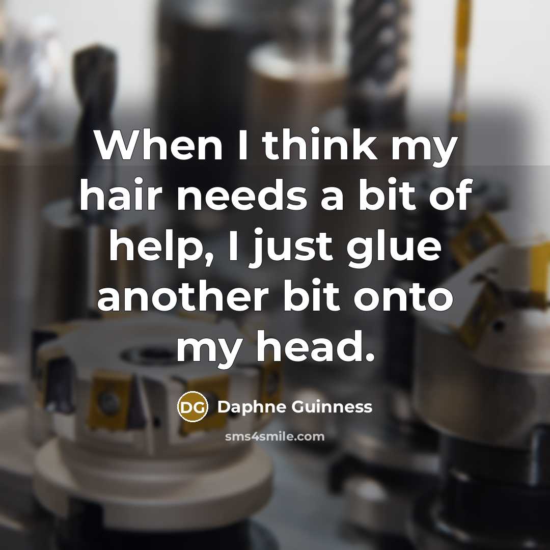 “When I think my hair needs a bit of help, I just glue another bit onto my head.” quote by Daphne Guinness