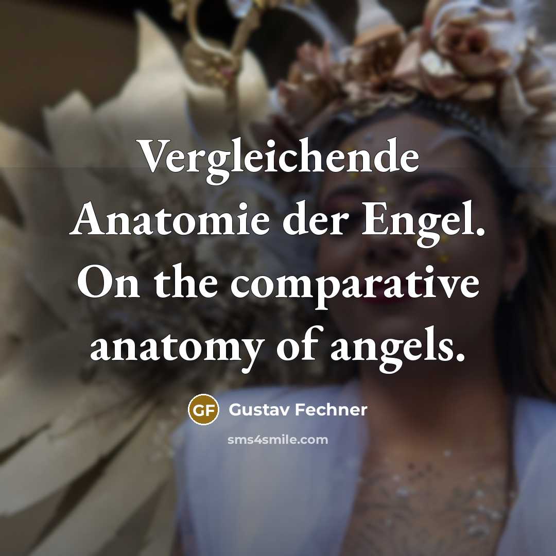 “Vergleichende Anatomie der Engel. On the comparative anatomy of angels.” quote by Gustav Fechner