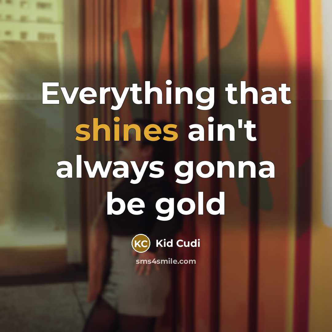 “Everything that shines ain't always gonna be gold” quote by Kid Cudi