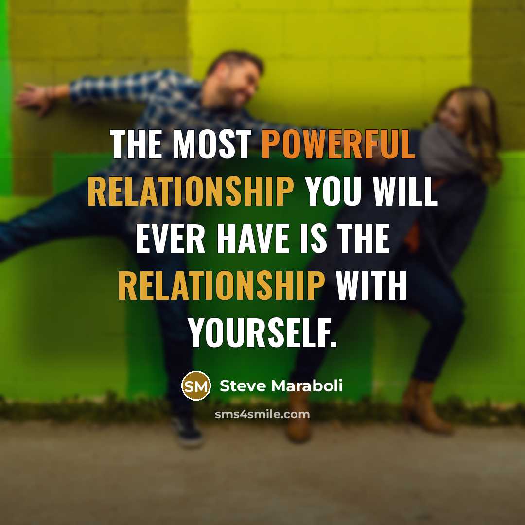 “The most powerful relationship you will ever have is the relationship with yourself.” quote by Steve Maraboli