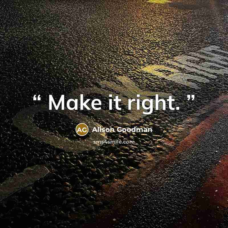 “Make it right.” quote by Alison Goodman