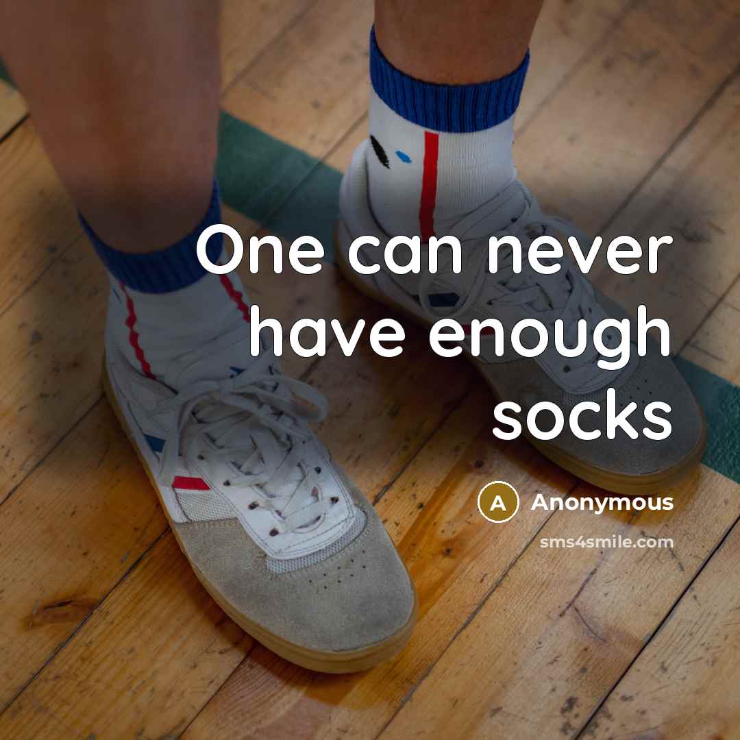 “One can never have enough socks” quote by Anonymous