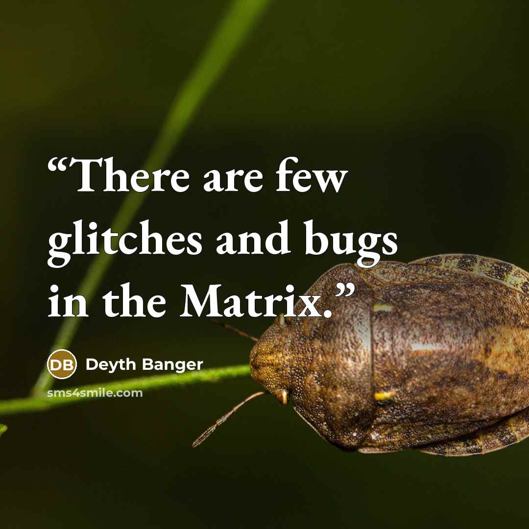 “There are few glitches and bugs in the Matrix.” quote by Deyth Banger