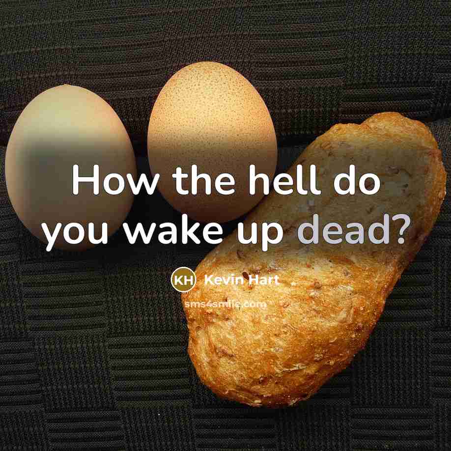 “How the hell do you wake up dead?” quote by Kevin Hart