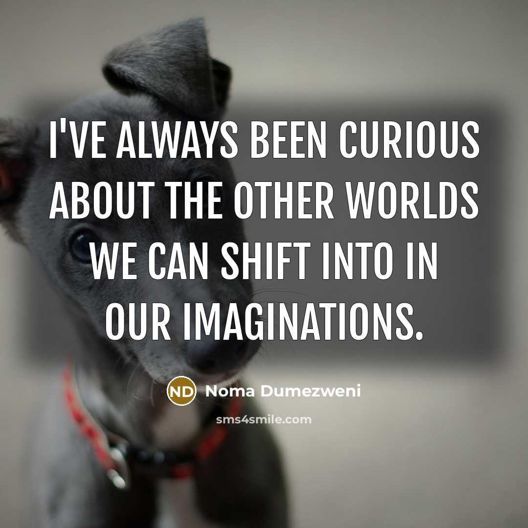 “I've always been curious about the other worlds we can shift into in our imaginations.” quote by Noma Dumezweni