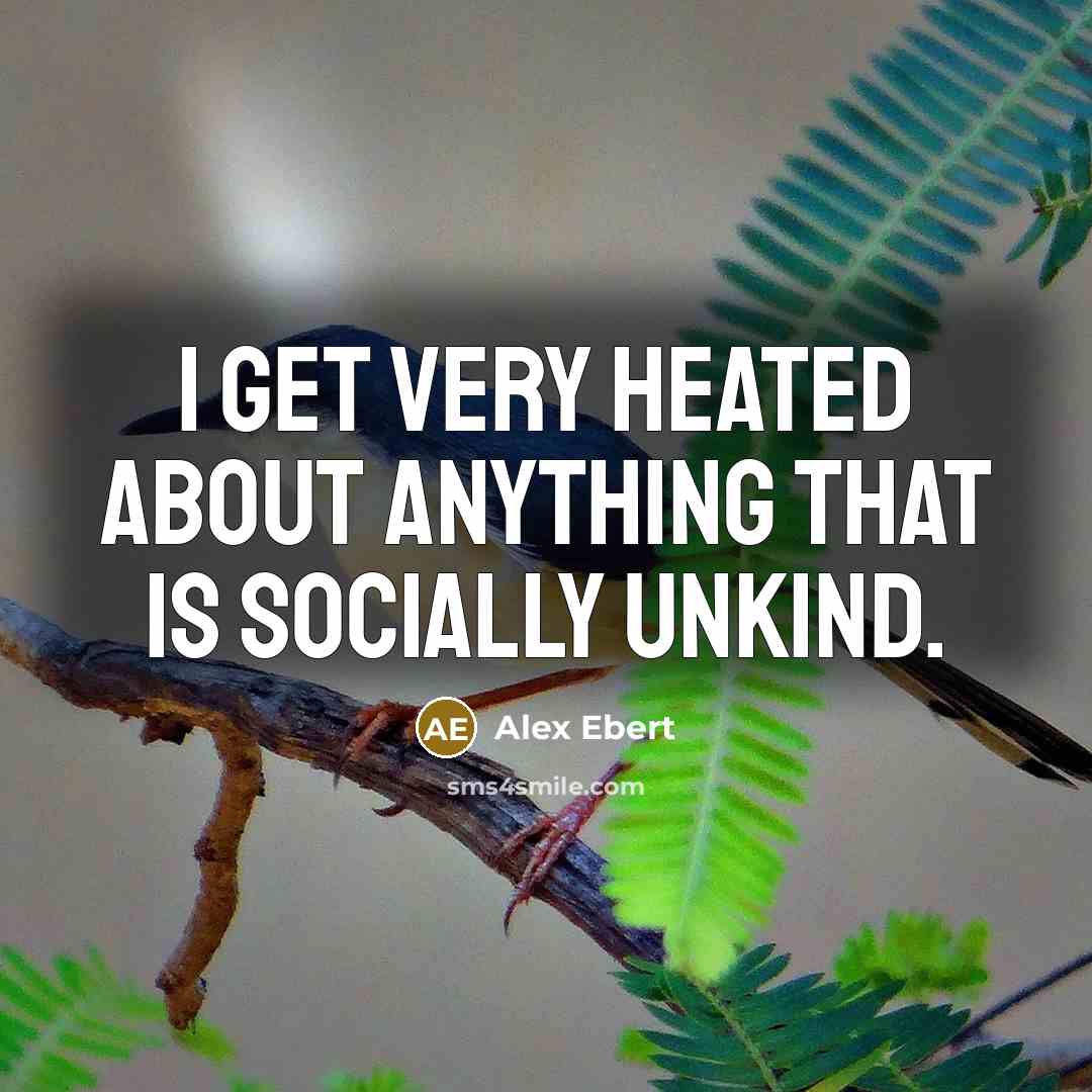 “I get very heated about anything that is socially unkind.” quote by Alex Ebert