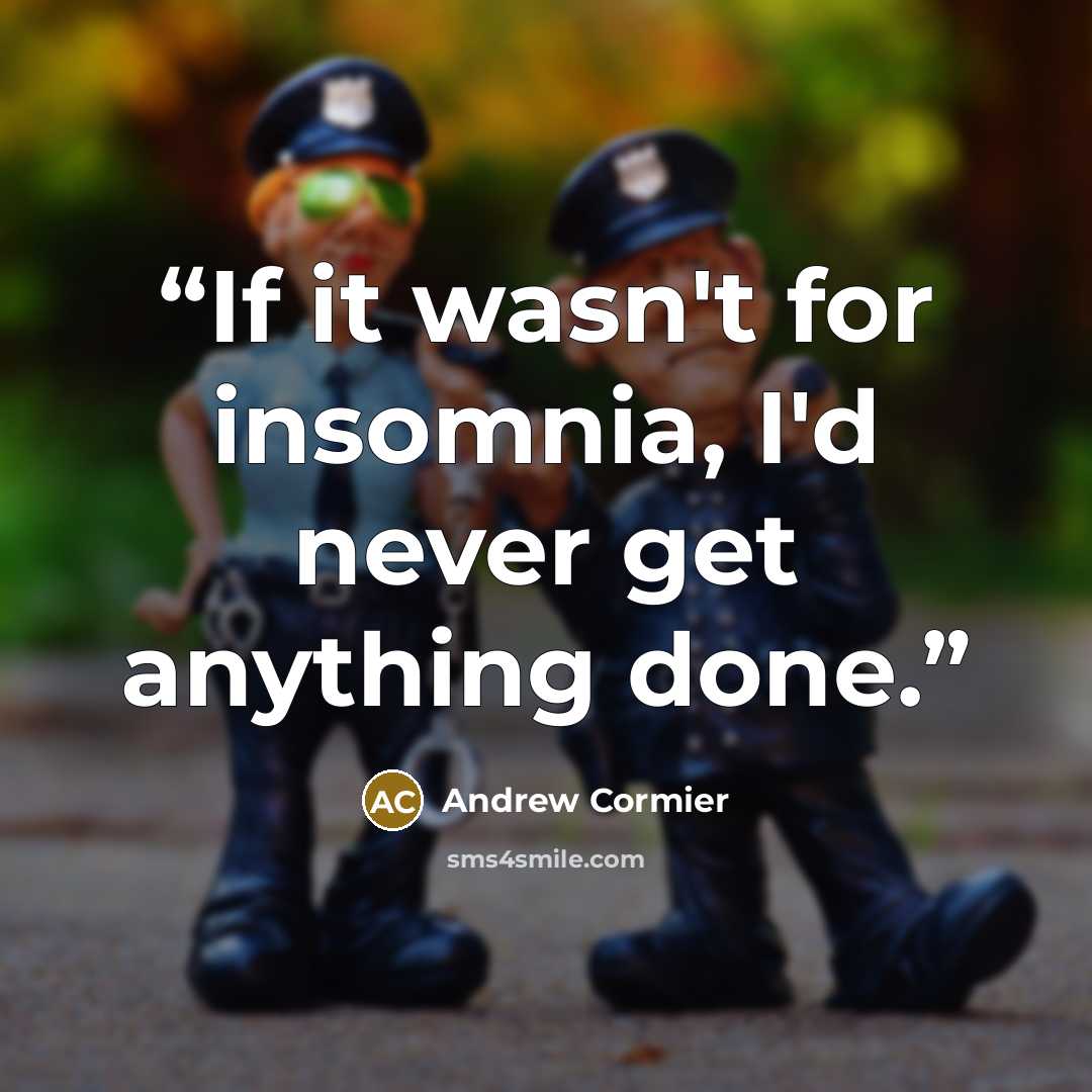 “If it wasn't for insomnia, I'd never get anything done.” quote by Andrew Cormier