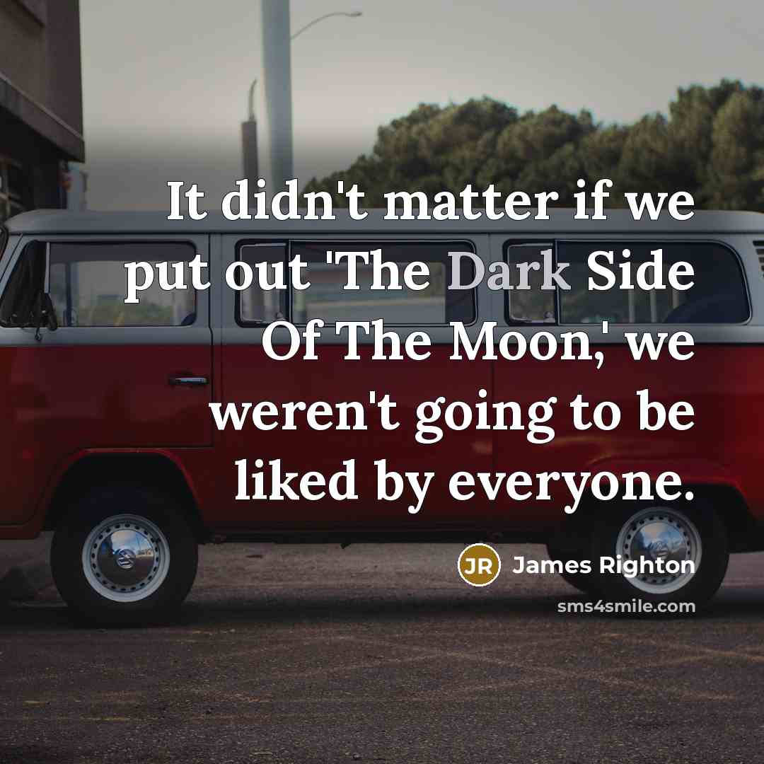 “It didn't matter if we put out 'The Dark Side Of The Moon,' we weren't going to be liked by everyone.” quote by James Righton