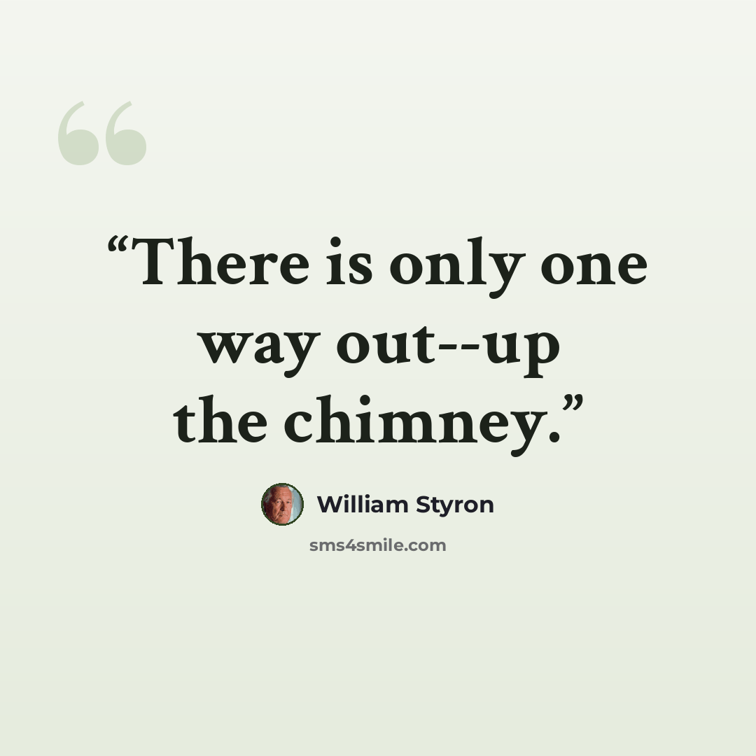 “There is only one way out--up the chimney.” quote by William Styron