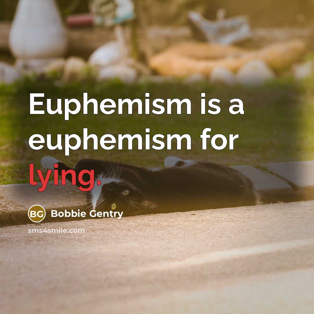 “Euphemism is a euphemism for lying.” quote by Bobbie Gentry