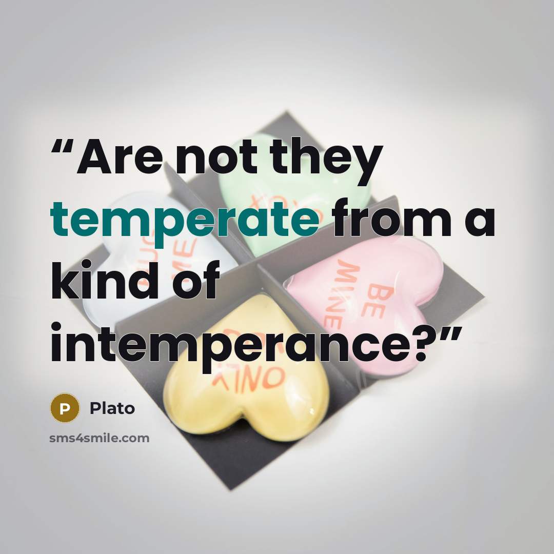 “Are not they temperate from a kind of intemperance?” quote by Plato