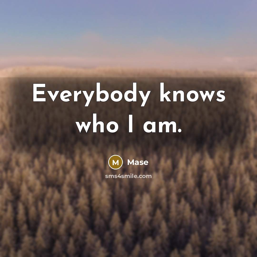 “Everybody knows who I am.” quote by Mase