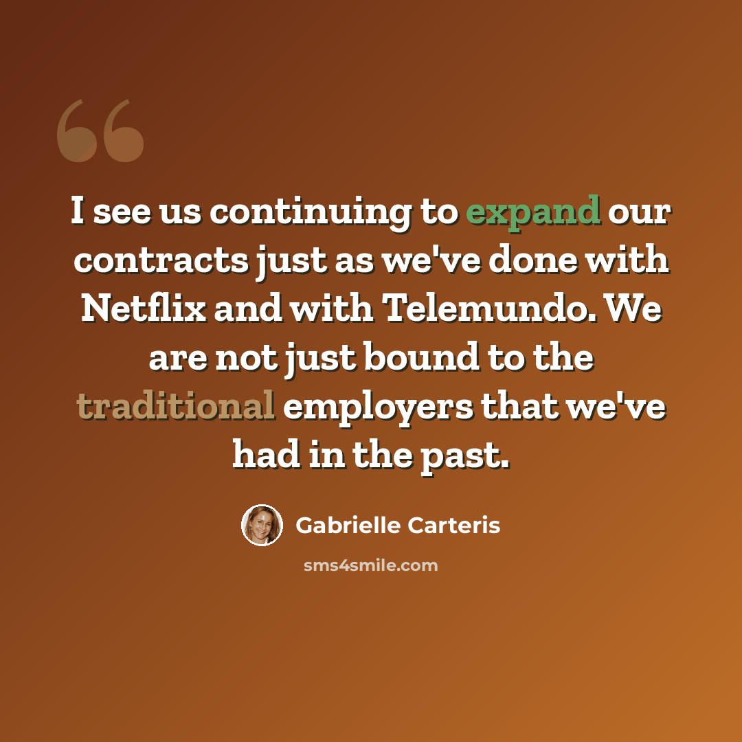 “I see us continuing to expand our contracts just as we've done with Netflix and with Telemundo. We are not just bound to the traditional employers that we've had in the past.” quote by Gabrielle Carteris