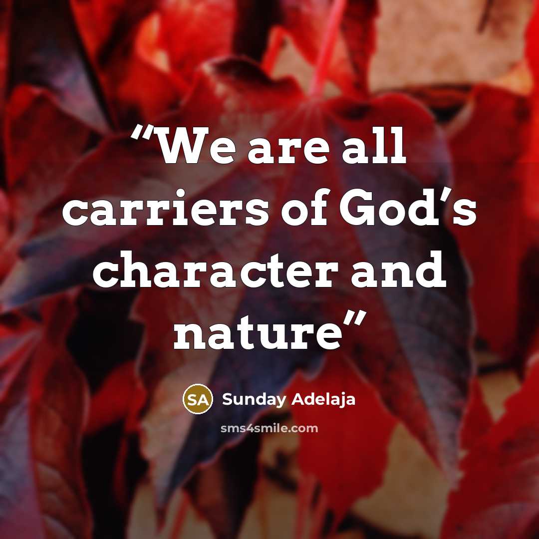 “We are all carriers of God’s character and nature” quote by Sunday Adelaja