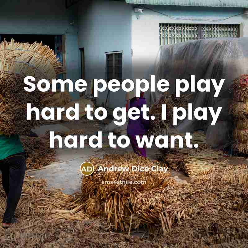 “Some people play hard to get. I play hard to want.” quote by Andrew Dice Clay