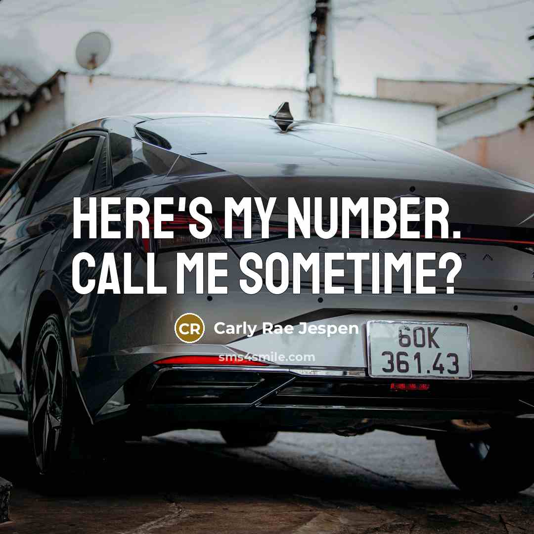 “Here's my number. Call me sometime?” quote by Carly Rae Jespen