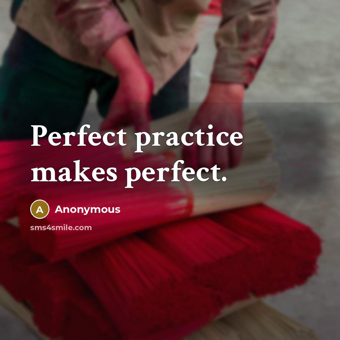 “Perfect practice makes perfect.” quote by Anonymous