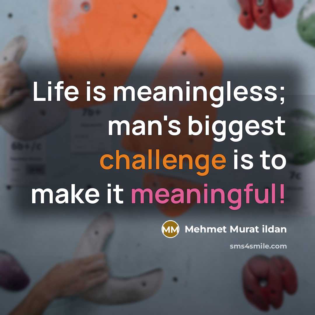 “Life is meaningless; man's biggest challenge is to make it meaningful!” quote by Mehmet Murat Ildan