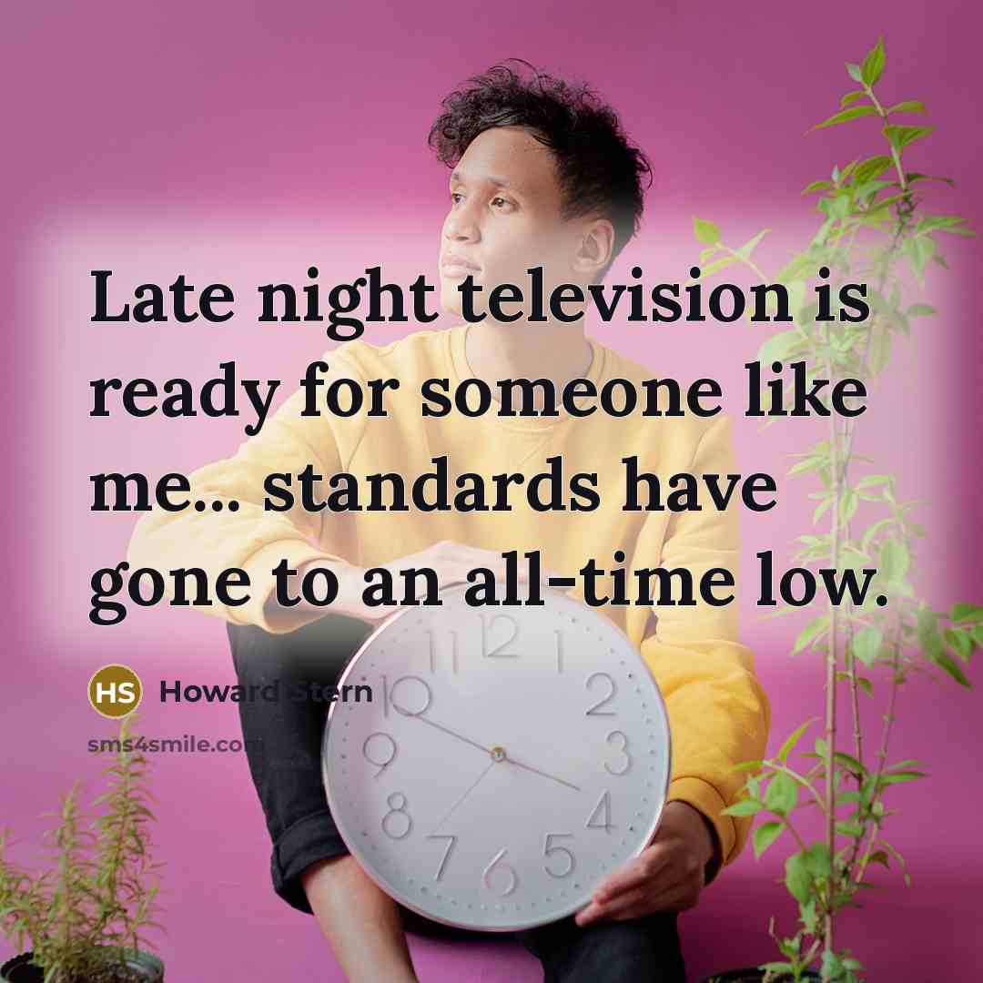 “Late night television is ready for someone like me... standards have gone to an all-time low.” quote by Howard Stern