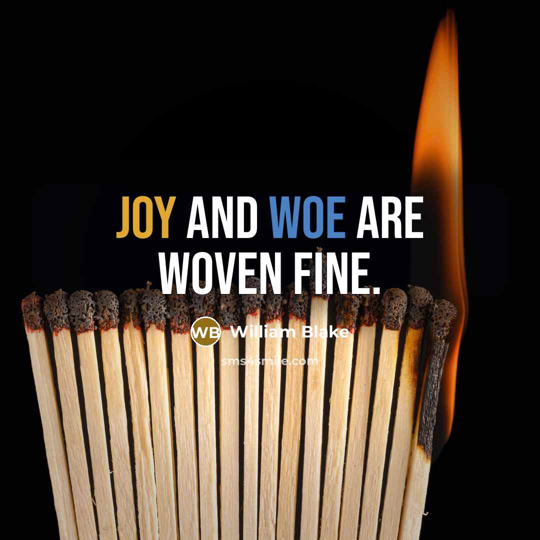 “Joy and woe are woven fine.” quote by William Blake