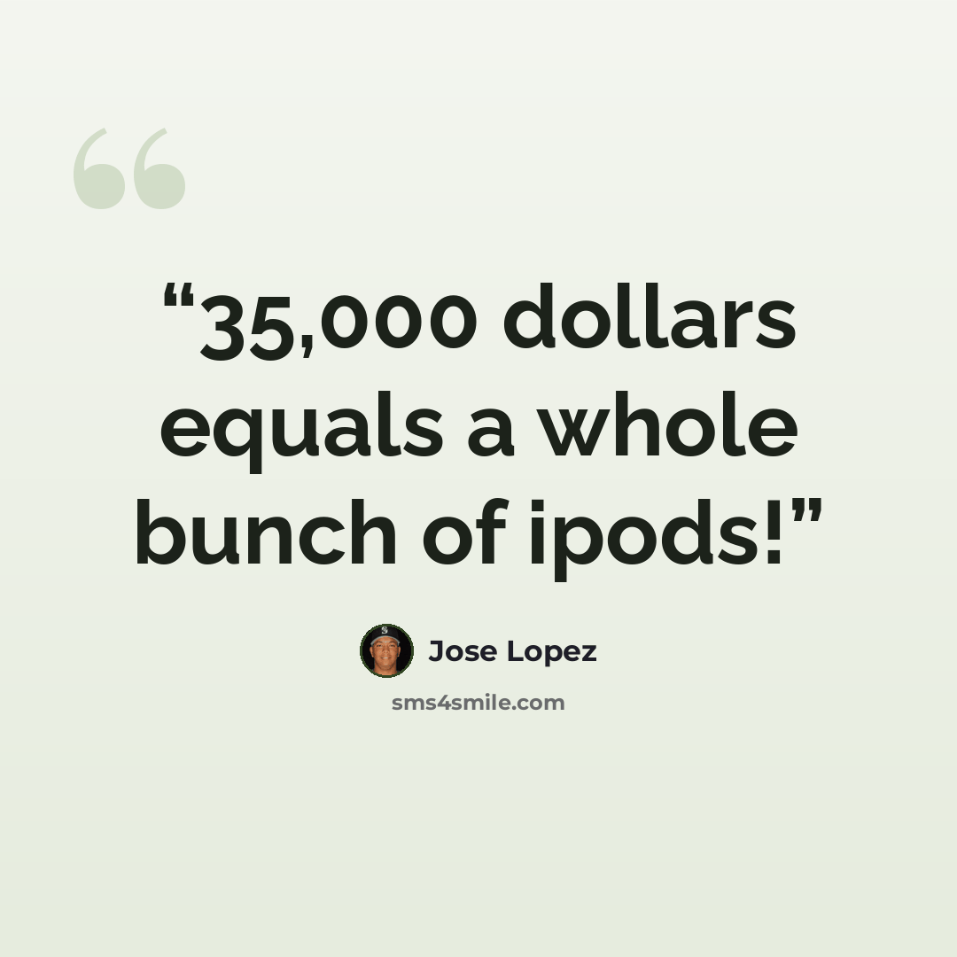 “35,000 dollars equals a whole bunch of ipods!” quote by Jose Lopez