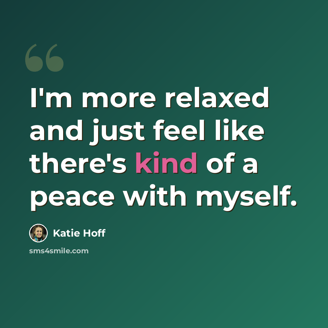 “I'm more relaxed and just feel like there's kind of a peace with myself.” quote by Katie Hoff