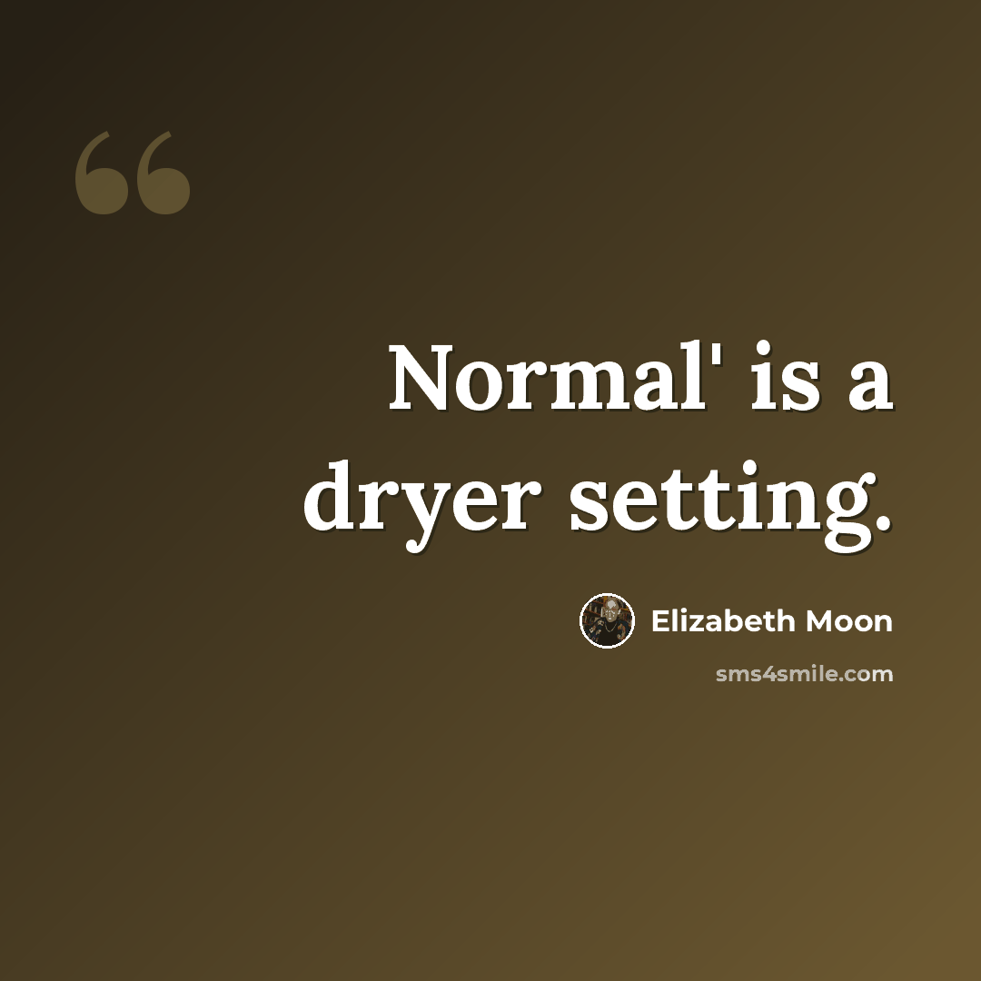 “Normal' is a dryer setting.” quote by Elizabeth Moon