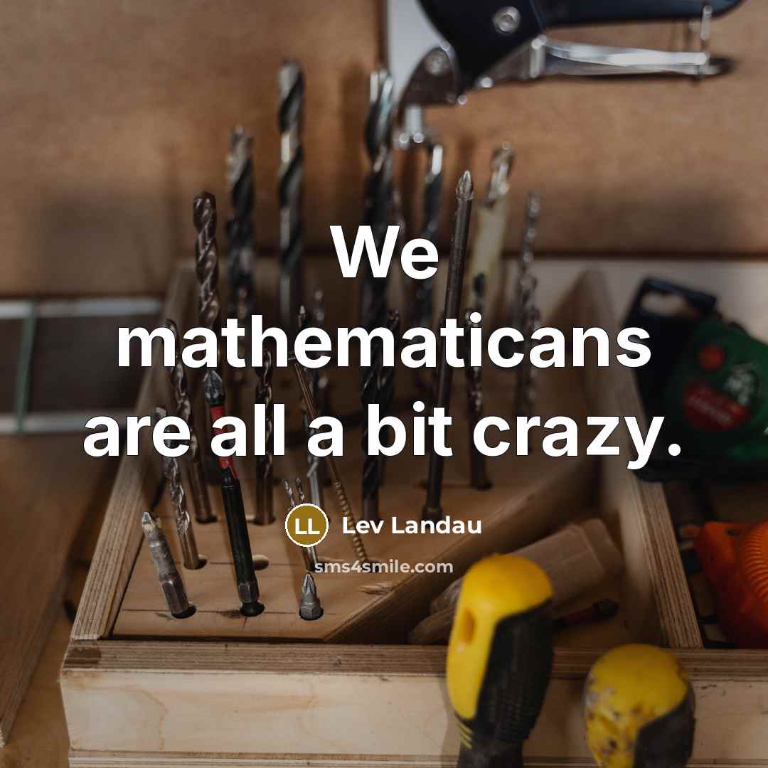 “We mathematicans are all a bit crazy.” quote by Lev Landau