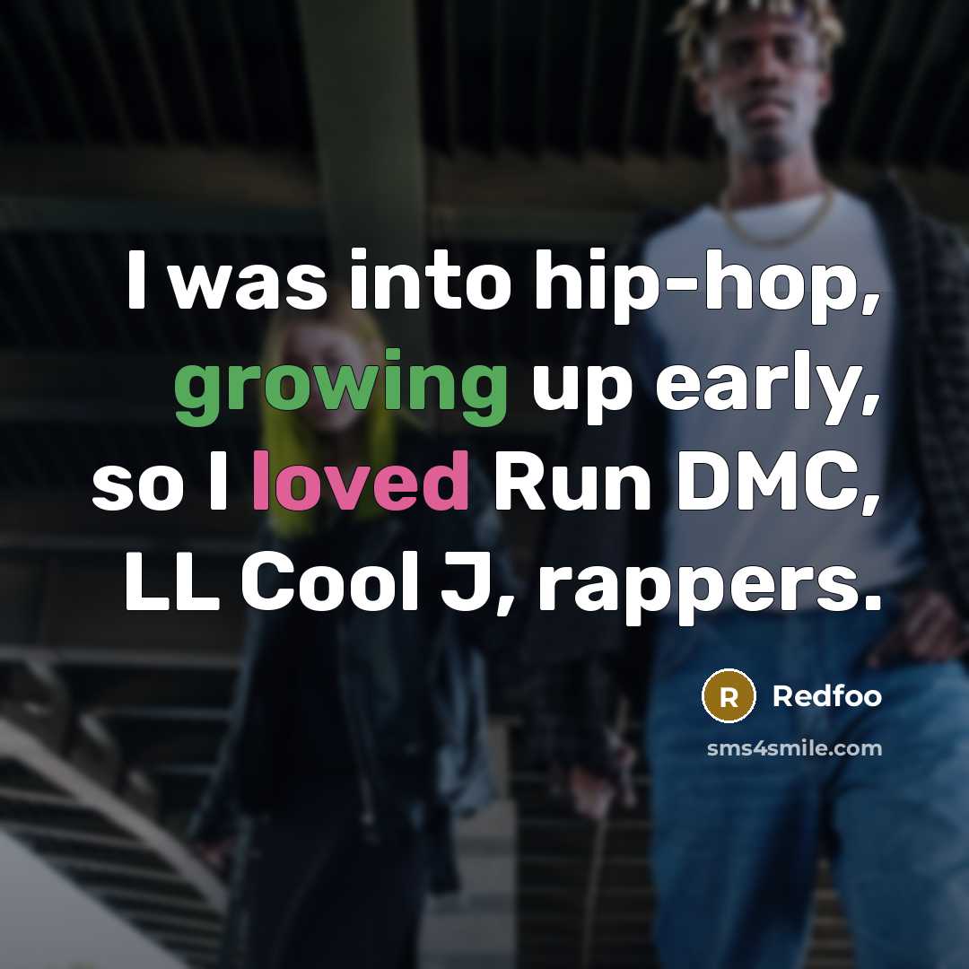 “I was into hip-hop, growing up early, so I loved Run DMC, LL Cool J, rappers.” quote by Redfoo