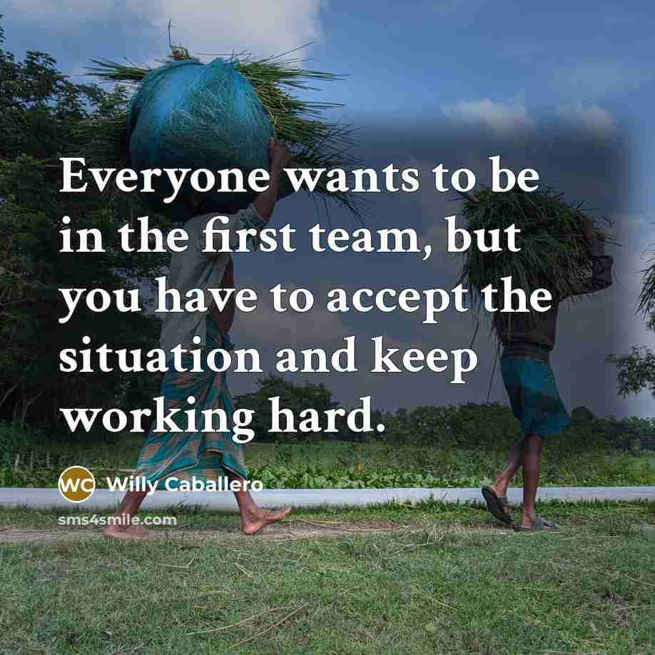 “Everyone wants to be in the first team, but you have to accept the situation and keep working hard.” quote by Willy Caballero