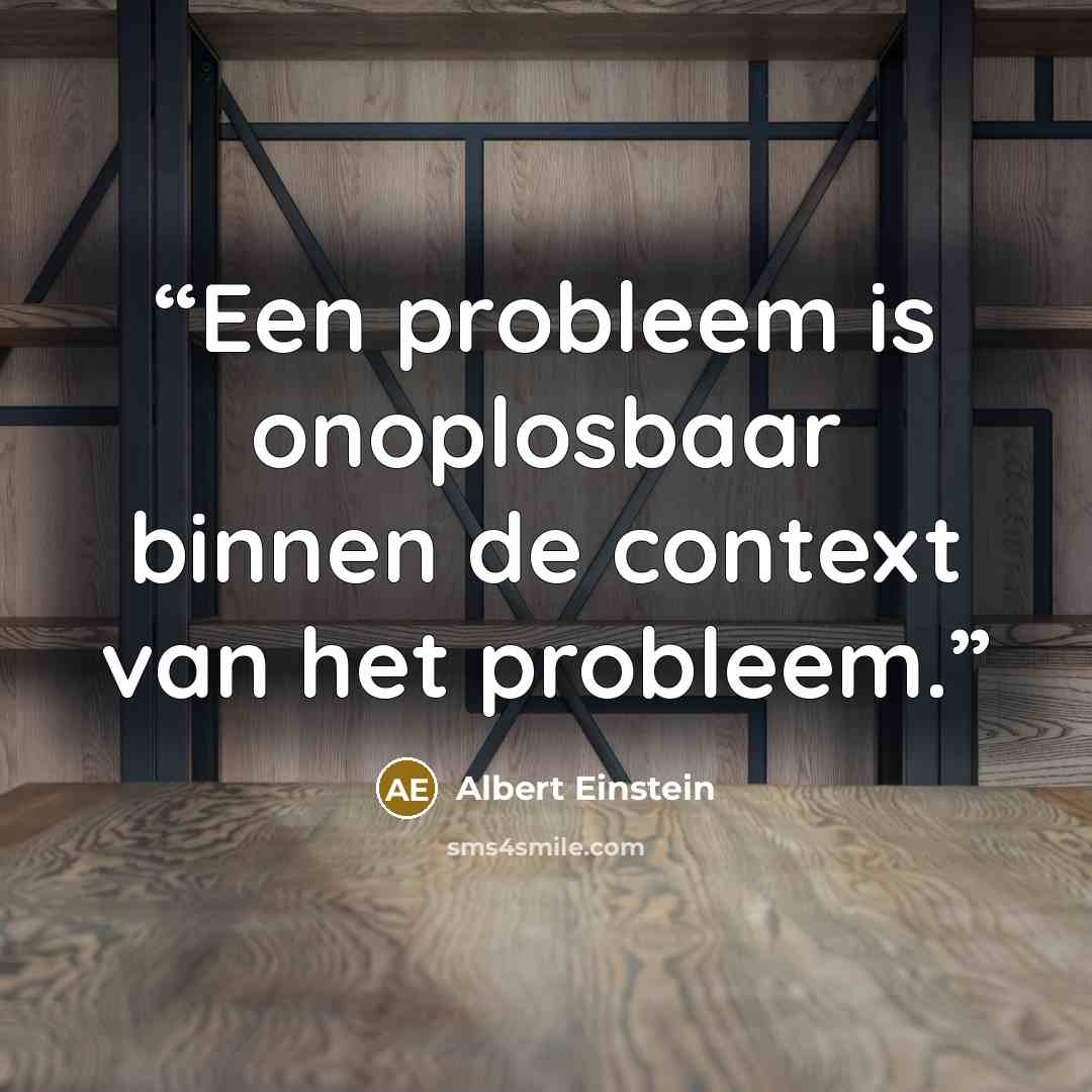 “Een probleem is onoplosbaar binnen de context van het probleem.” quote by Albert Einstein