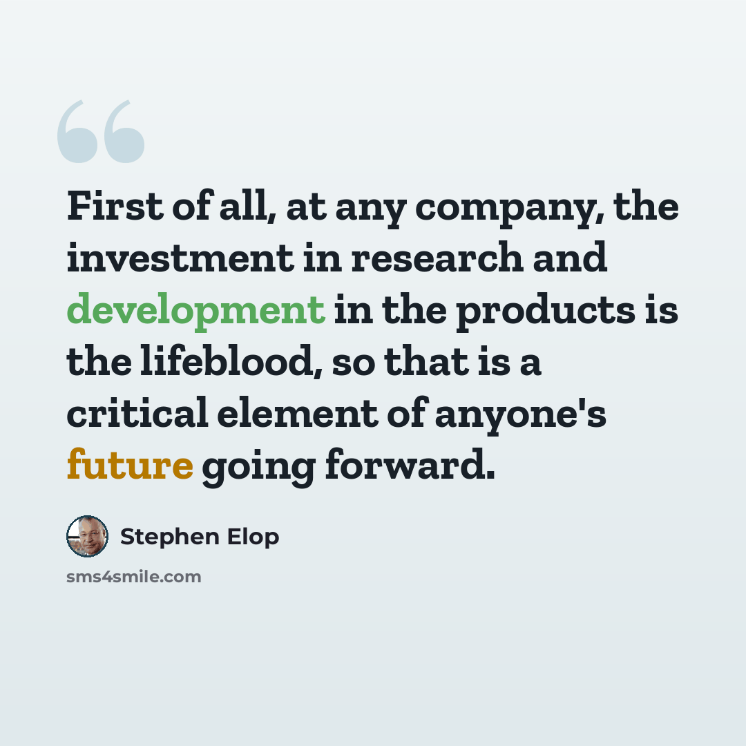 “First of all, at any company, the investment in research and development in the products is the lifeblood, so that is a critical element of anyone's future going forward.” quote by Stephen Elop