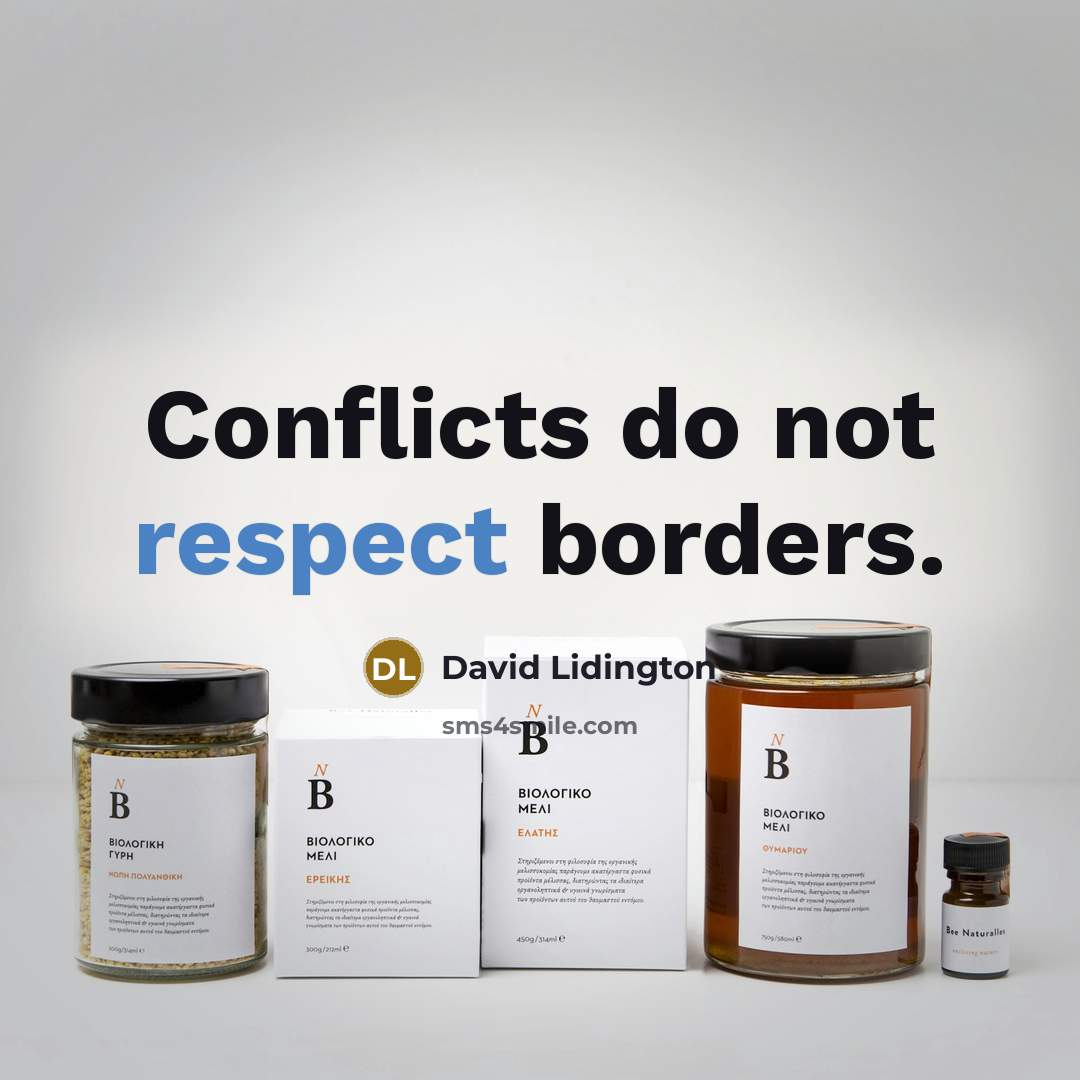 “Conflicts do not respect borders.” quote by David Lidington