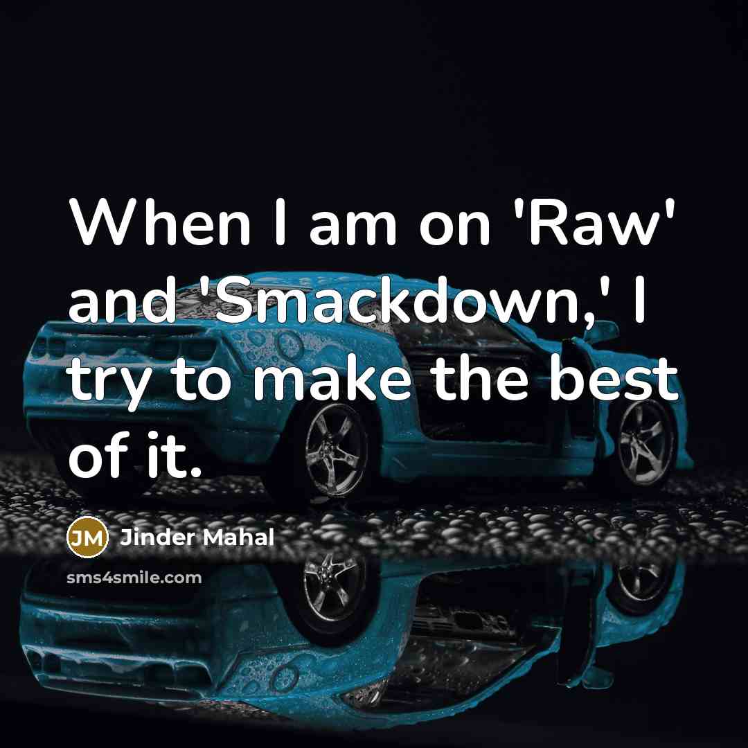 “When I am on 'Raw' and 'Smackdown,' I try to make the best of it.” quote by Jinder Mahal