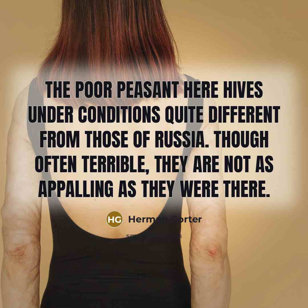“The poor peasant here hives under conditions quite different from those of Russia. Though often terrible, they are not as appalling as they were there.” quote by Herman Gorter