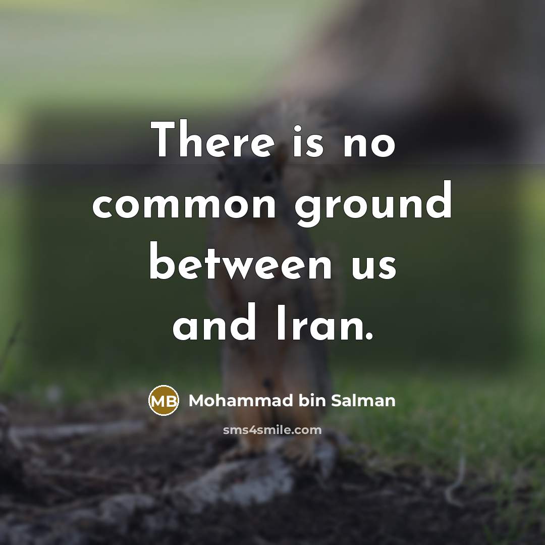 “There is no common ground between us and Iran.” quote by Mohammad bin Salman
