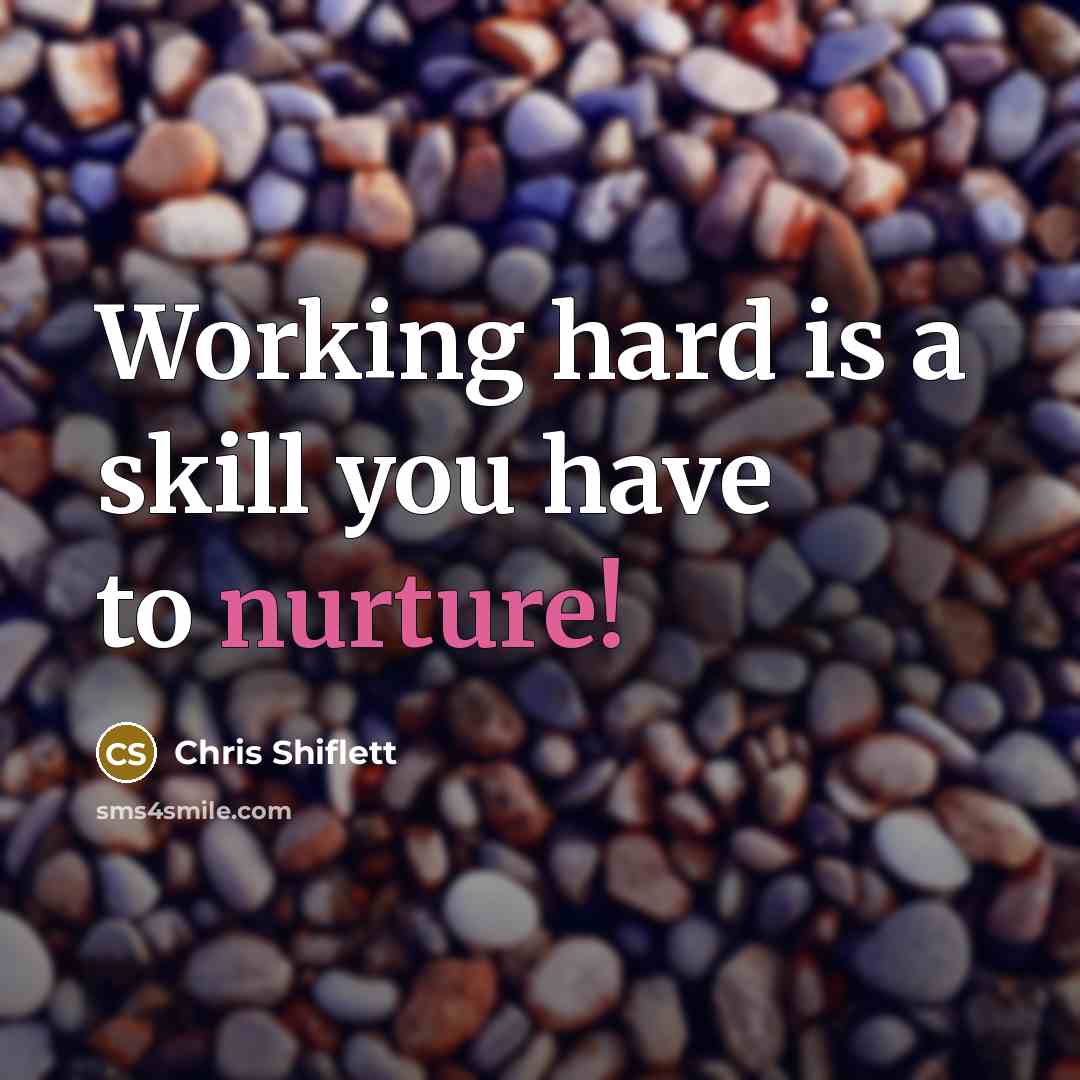 “Working hard is a skill you have to nurture!” quote by Chris Shiflett