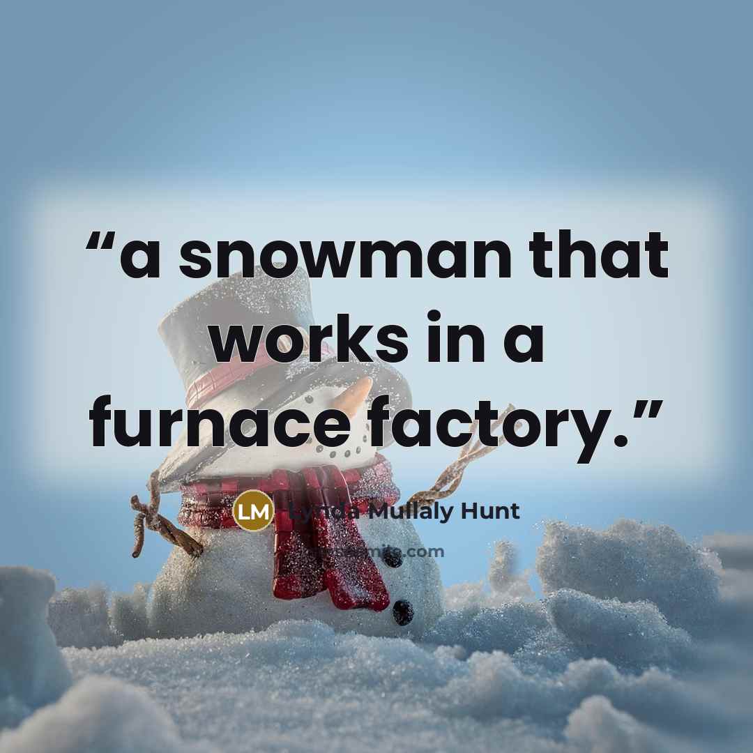 “a snowman that works in a furnace factory.” quote by Lynda Mullaly Hunt