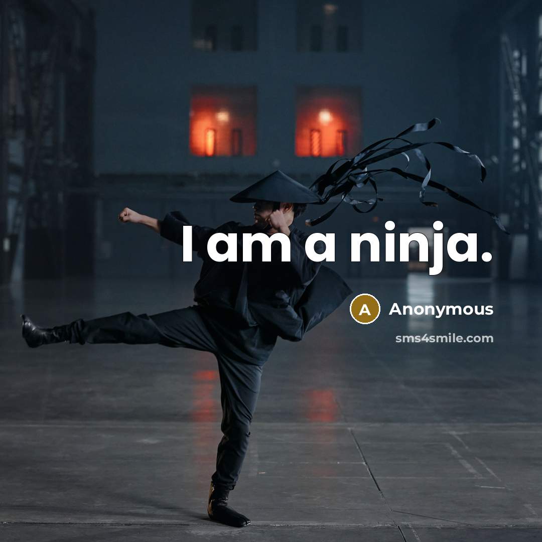 “I am a ninja.” quote by Anonymous