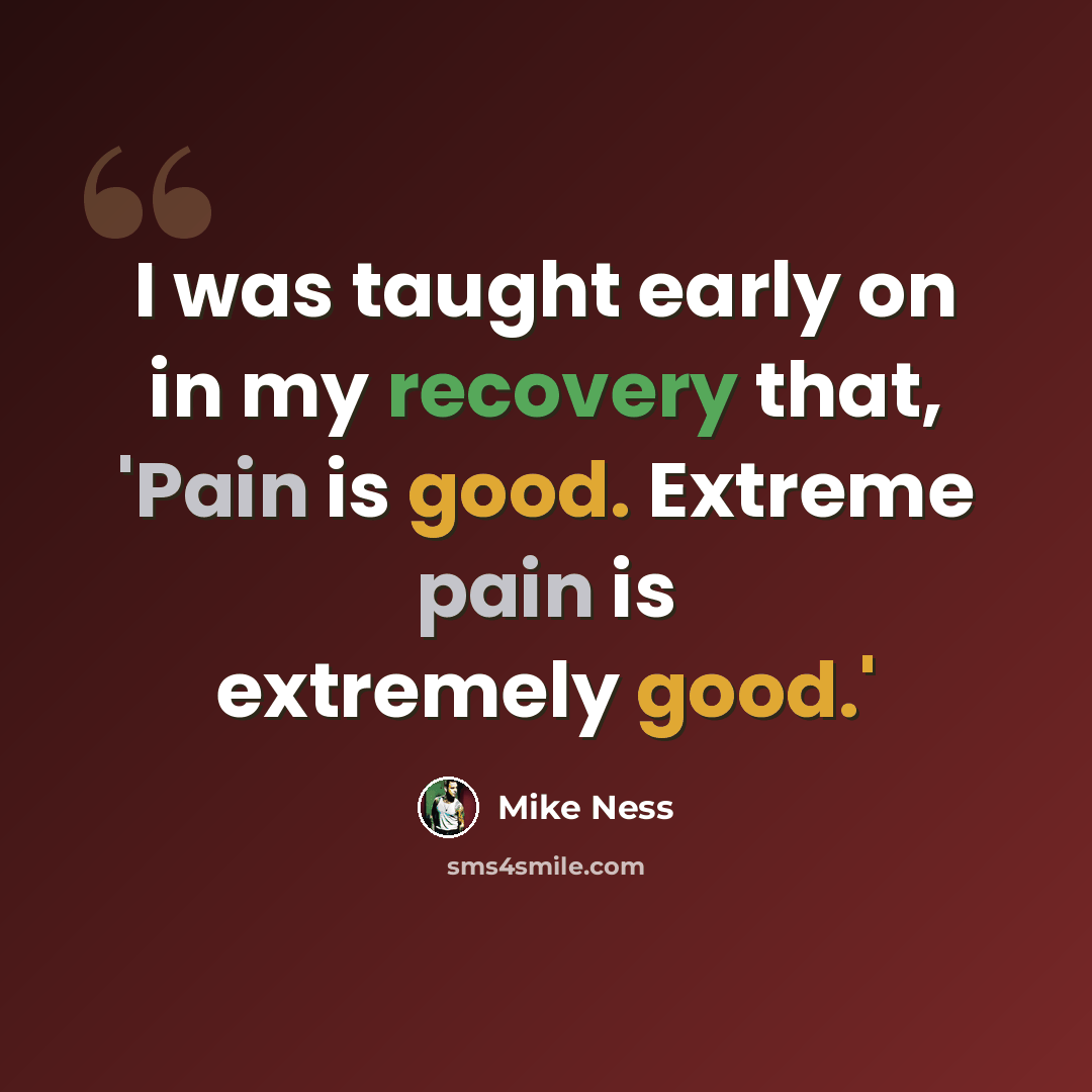 “I was taught early on in my recovery that, 'Pain is good. Extreme pain is extremely good.'” quote by Mike Ness
