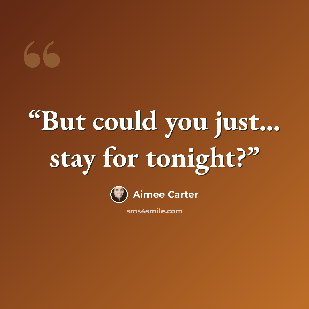 “But could you just... stay for tonight?” quote by Aimee Carter