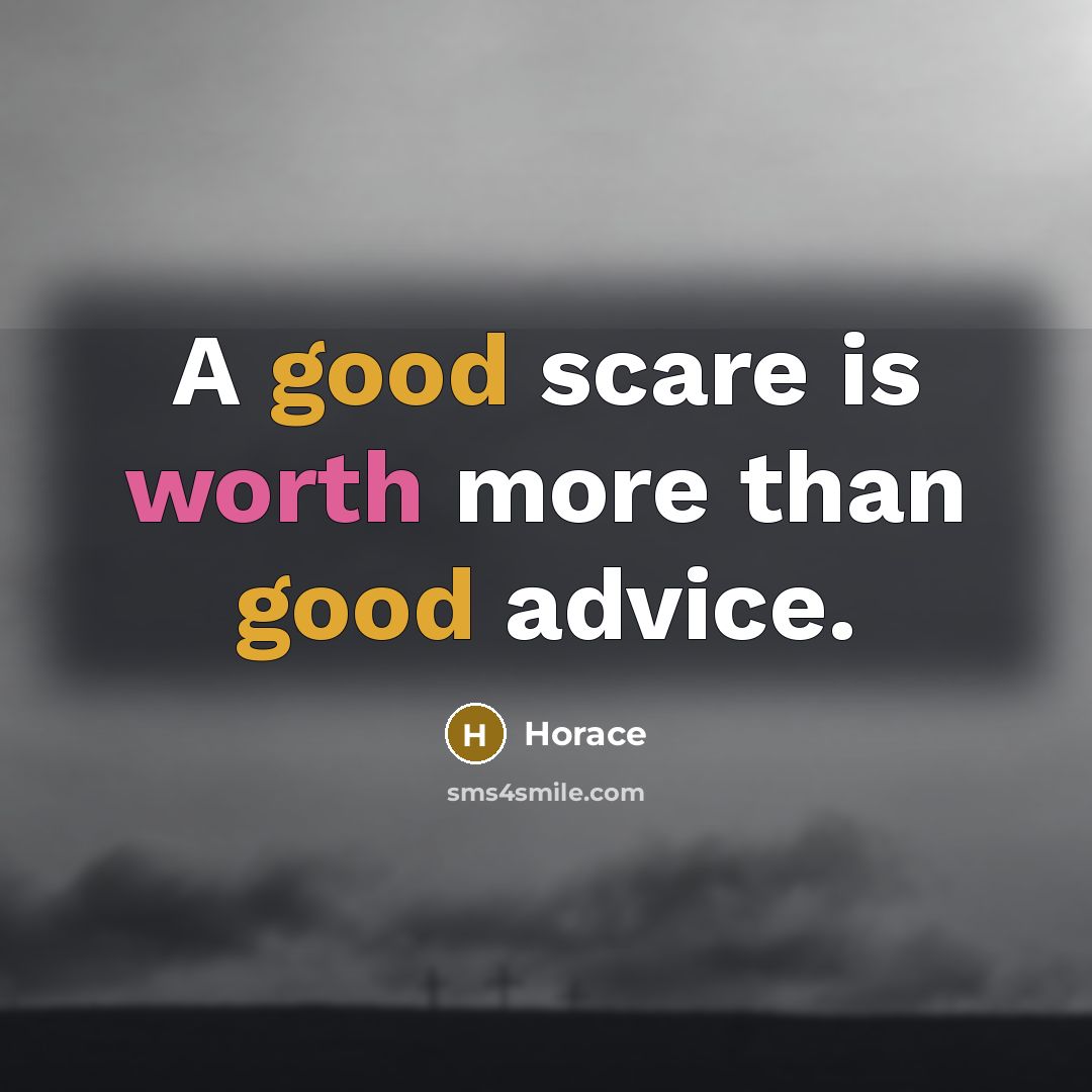 “A good scare is worth more than good advice.” quote by Horace