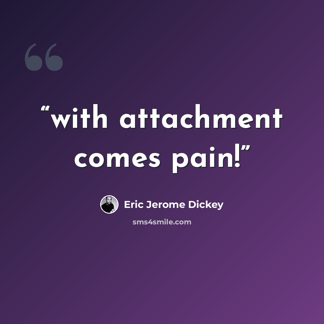 “with attachment comes pain!” quote by Eric Jerome Dickey