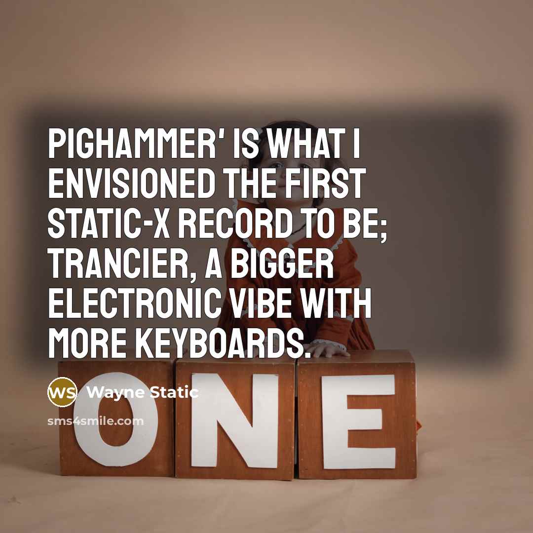 “Pighammer' is what I envisioned the first Static-X record to be; trancier, a bigger electronic vibe with more keyboards.” quote by Wayne Static