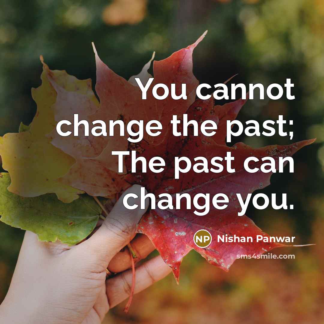 “You cannot change the past; The past can change you.” quote by Nishan Panwar