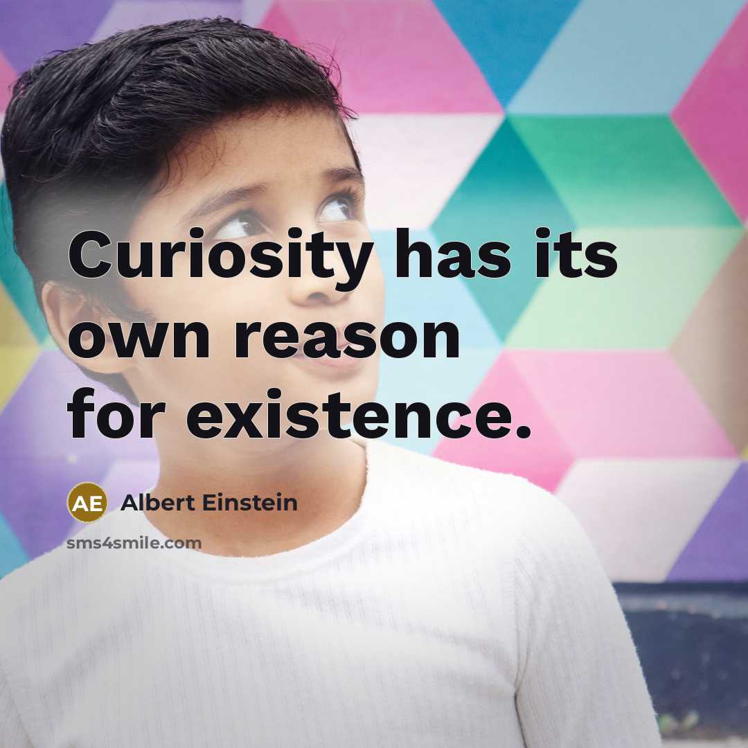 “Curiosity has its own reason for existence.” quote by Albert Einstein